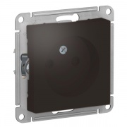 Розетка без заземления со шторками 16А SE AtlasDesign, мокко