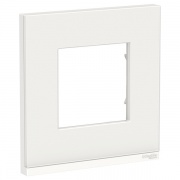 Рамка Unica Pure 1 пост горизонтальная, белое стекло/белый