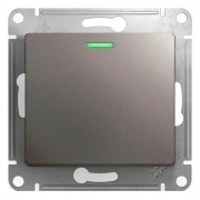 Одноклавишный выключатель с подсветкой 10AX механизм SE Glossa, платина