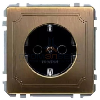 Розетка c/з Merten System Design Античная латунь