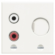 Axolute Встраиваемый разъем RCA для подключения к внешней стереосистеме – 2 модуля Axolute, цвет бел