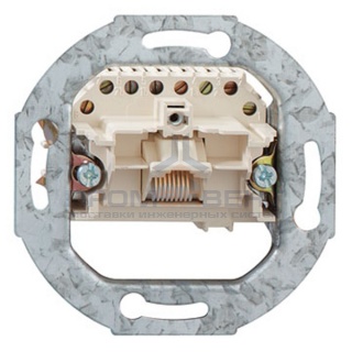 Мех-зм 2-ной комп. розетки на одну линию 2хRJ11/RJ45 (8/8) Cat.3 c "лапками"