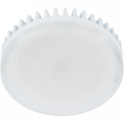 Ecola GX53   LED 10,0W Tablet 220V 2800K матовое стекло (ребристый алюм. радиатор) 27x75