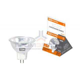 Лампа галогенная с отражателем MR16 - 50 Вт - 12 В - GU5.3 TDM