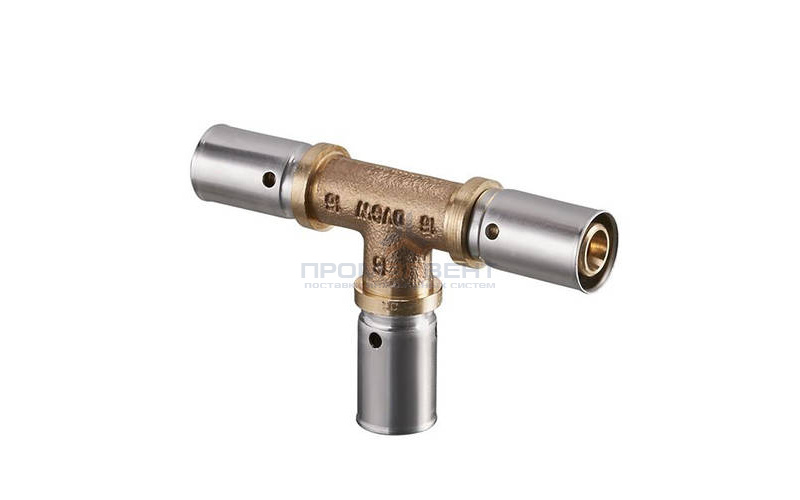 Тройник Oventrop Cofit P - 63x6.0 (прессовой, латунь)