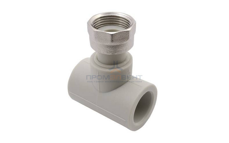 Тройник с переходом на накидную гайку и отверстием для пломбы FV-Plast - 20 x 3/4