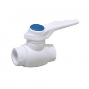 Кран шаровой Fusitek - 25 (Пайка/Пайка, ручка-рычаг белая с синей меткой)