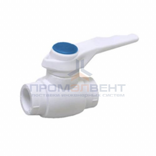 Кран шаровой Fusitek - 63 (Пайка/Пайка, ручка-рычаг белая с синей меткой)