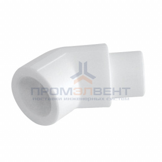 Отвод 45° KALDE - 25 (под пайку внутренняя/наружная для полипропиленовых труб, цвет белый)