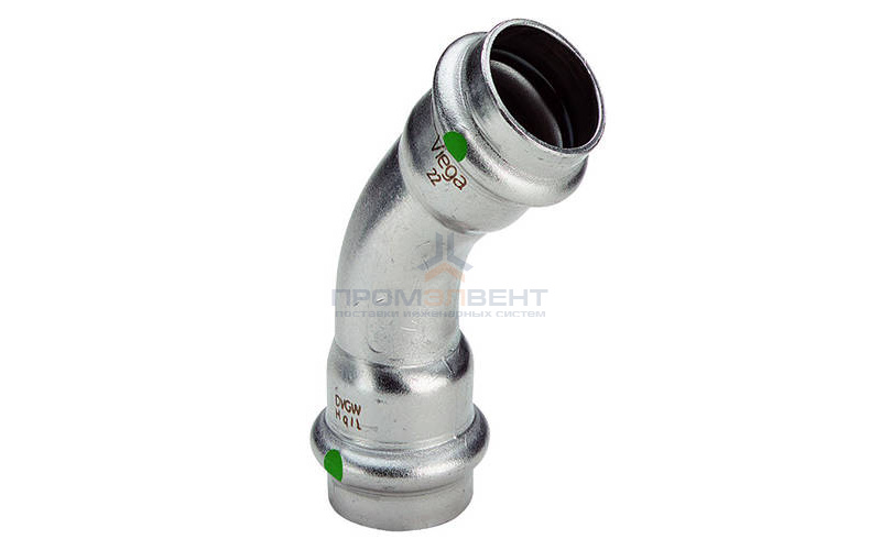 Отвод 45° Viega Sanpress Inox 2326 - 22 (нержавеющая сталь)