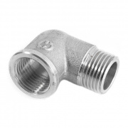 Отвод 90° латунный резьбовой равнопроходный STOUT (НР/ВР) - 1" (никелированный)