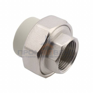 Переход на внутреннюю резьбу разъемный FV-Plast - 25 x 3/4" (для полипропиленовых труб, цвет серый)