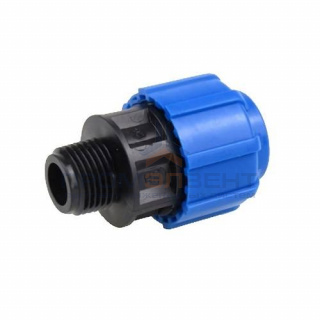 Переход на наружную резьбу Политэк - 32 x 1"1/4 (винтовой, для труб ПНД)