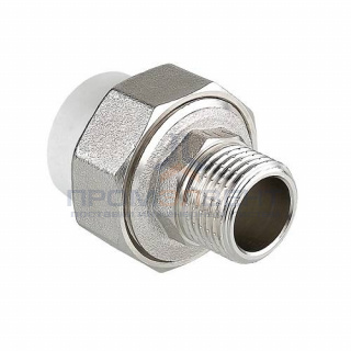 Переход на наружную резьбу разъемный VALTEC VTp.761 - 25 x 3/4" (для полипропиленовых труб, белый)