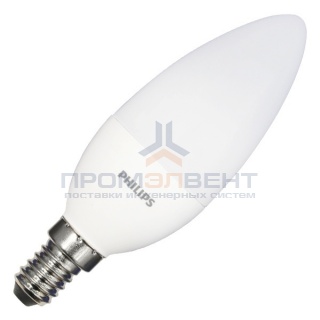 Лампа светодиодная свеча Philips LEDCandle 6,5W (60W) 840 600lm E14 230V B38 FR белый свет