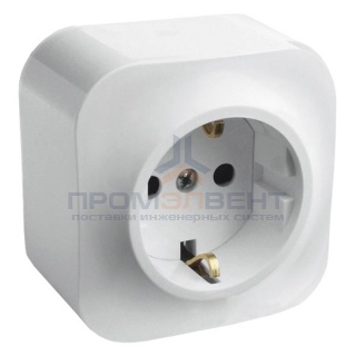 Розетка Legrand Quteo с заземлением белая [уп 20шт]