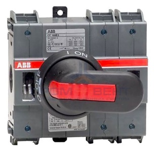 Рубильник ABB OT160G03P 3х полюсный на 160A (с ручкой OHB6 5J6 и переходником OXP6x210)