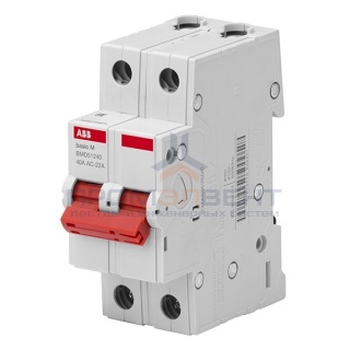 Выключатель нагрузки ABB Basic M 2P 40A (рубильник модульный) BMD51240