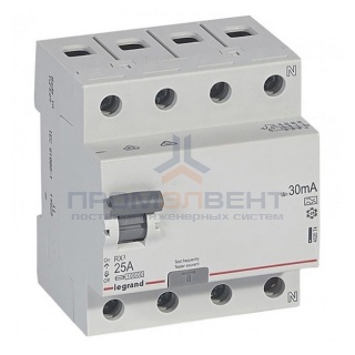 УЗО Legrand RX3 ВДТ 4П 25А 30мА тип AC