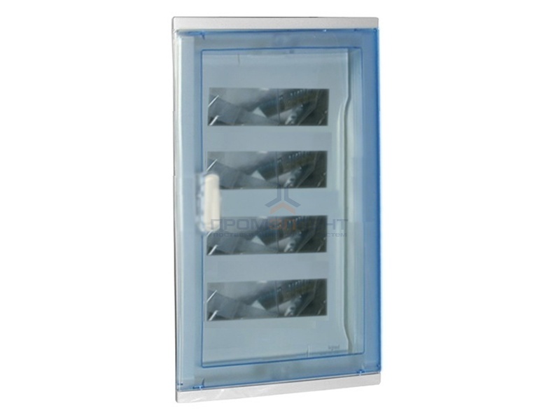 Щит Legrand Nedbox в нишу на 48 (+8) модулей с шинами N+PE с прозрачной дверью