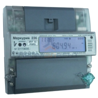 Электросчетчик Меркурий 236 АRT-02 10-100А 220/380В Кл.т.1,0/2,0 Мн.т. А/Р На DIN рейку ЖКИ RS485